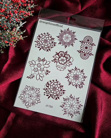 Temporary Henna tattoo - J1154 ( Maroon )